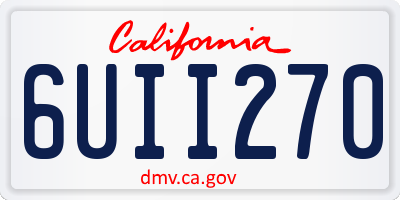 CA license plate 6UII270
