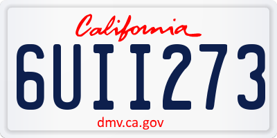 CA license plate 6UII273