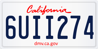 CA license plate 6UII274