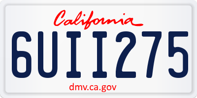 CA license plate 6UII275