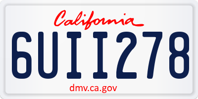 CA license plate 6UII278