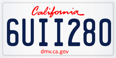 CA license plate 6UII280