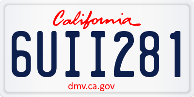 CA license plate 6UII281
