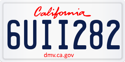 CA license plate 6UII282