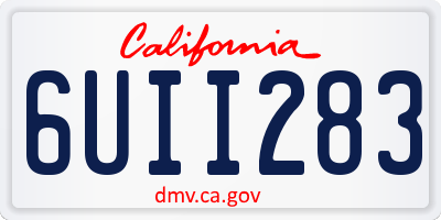 CA license plate 6UII283