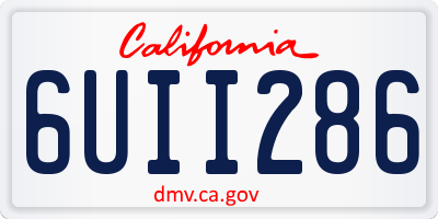 CA license plate 6UII286