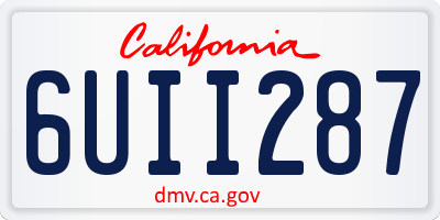 CA license plate 6UII287