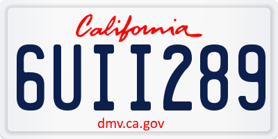 CA license plate 6UII289