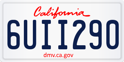 CA license plate 6UII290