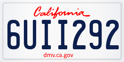 CA license plate 6UII292