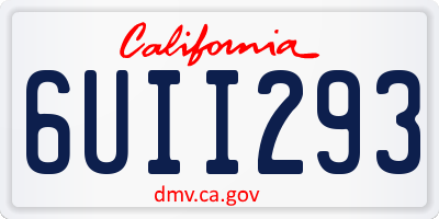 CA license plate 6UII293