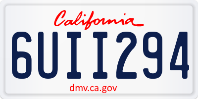 CA license plate 6UII294