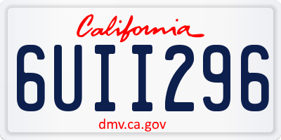 CA license plate 6UII296