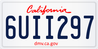 CA license plate 6UII297