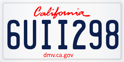 CA license plate 6UII298