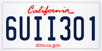 CA license plate 6UII301