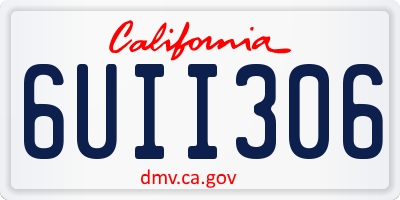 CA license plate 6UII306