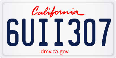 CA license plate 6UII307
