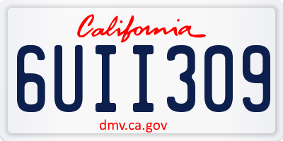 CA license plate 6UII309