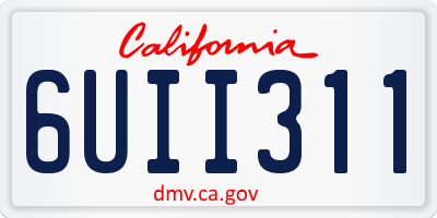 CA license plate 6UII311