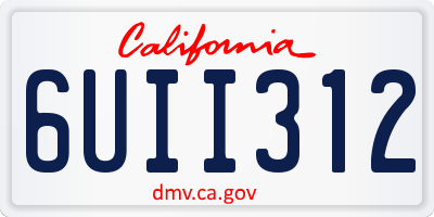 CA license plate 6UII312