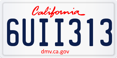 CA license plate 6UII313