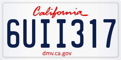 CA license plate 6UII317