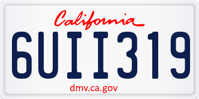 CA license plate 6UII319