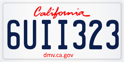 CA license plate 6UII323