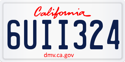 CA license plate 6UII324