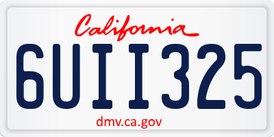 CA license plate 6UII325
