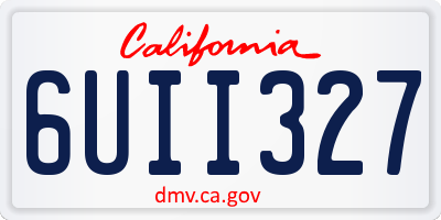 CA license plate 6UII327