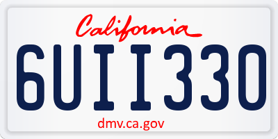 CA license plate 6UII330