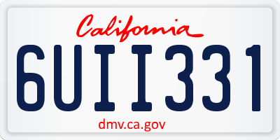CA license plate 6UII331