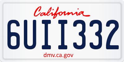 CA license plate 6UII332