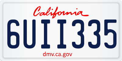 CA license plate 6UII335