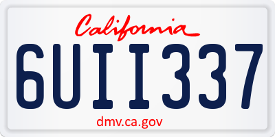CA license plate 6UII337