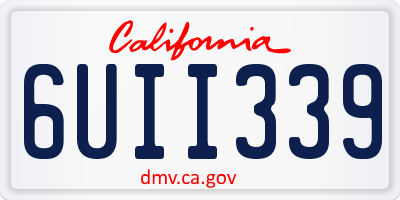 CA license plate 6UII339
