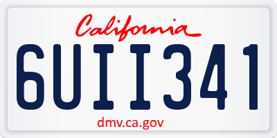 CA license plate 6UII341