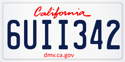 CA license plate 6UII342