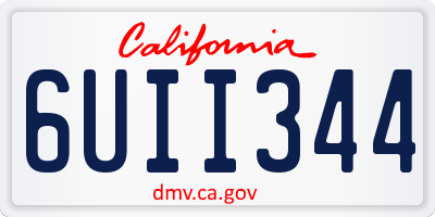 CA license plate 6UII344