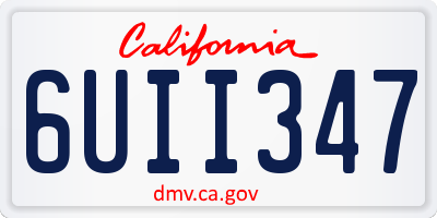 CA license plate 6UII347