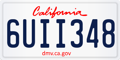 CA license plate 6UII348