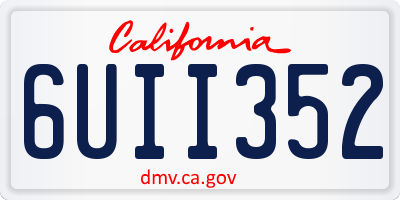 CA license plate 6UII352