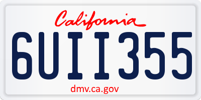 CA license plate 6UII355