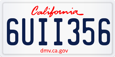 CA license plate 6UII356
