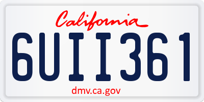 CA license plate 6UII361