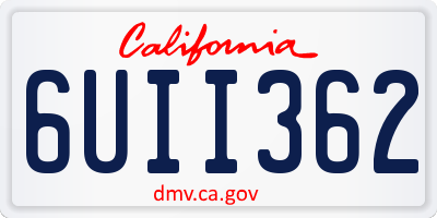 CA license plate 6UII362