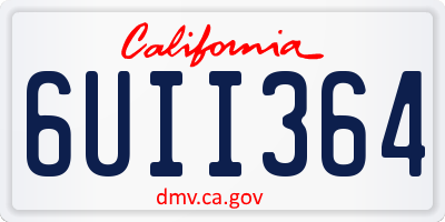 CA license plate 6UII364