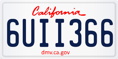 CA license plate 6UII366
